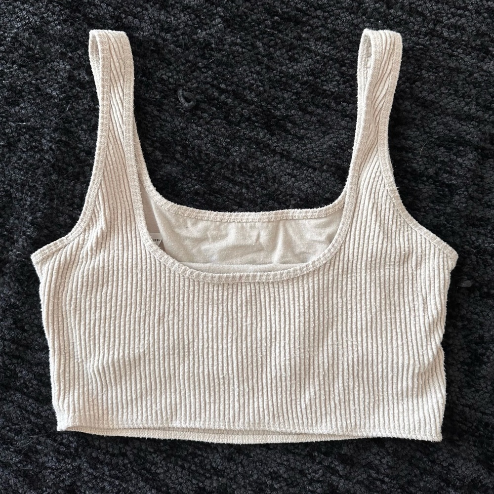 A&F Tap Bandeau Tank Top | Matching Shorts Available | Ribbed and Lined - Picture 2 of 8